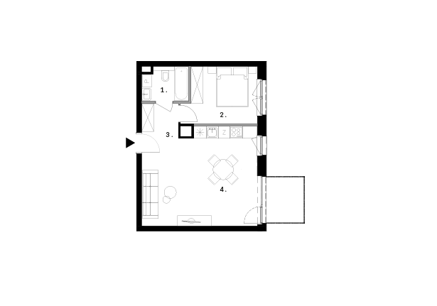Plan 2 pok. 44m²