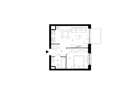 Plan 2 pok. 36m²