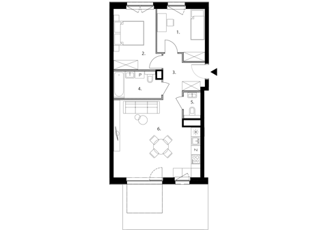 Plan 3 pok. 62m²