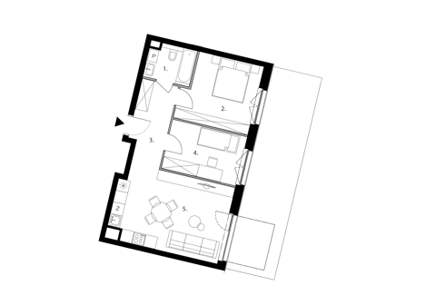 Plan 3 pok. 55m²