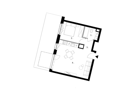 Plan 2 pok. 43m²