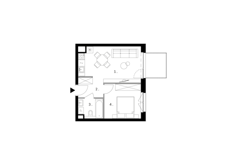 Plan 2 pok. 36m²