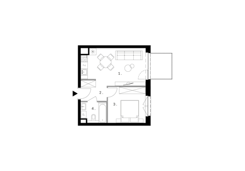 Plan 2 pok. 36m²