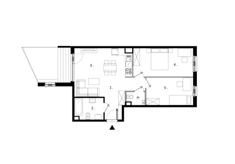 Plan 3 pok. 61m²