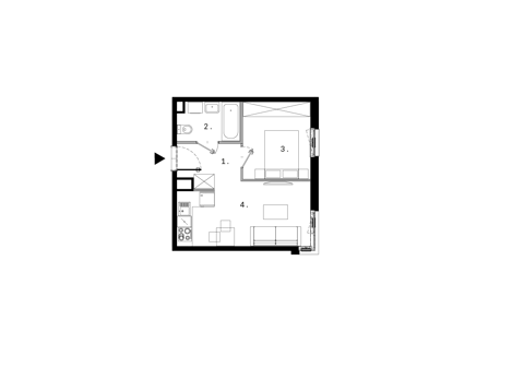Plan 2 pok. 32m²