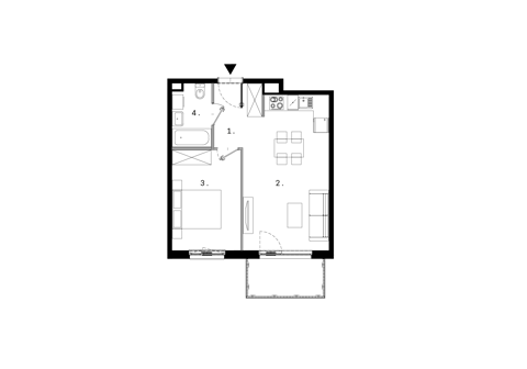 Plan 2 pok. 42m²