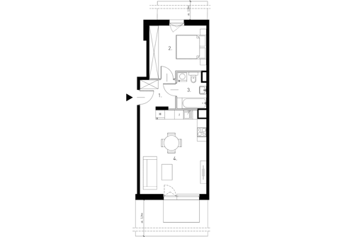 Plan 2 pok. 45m²