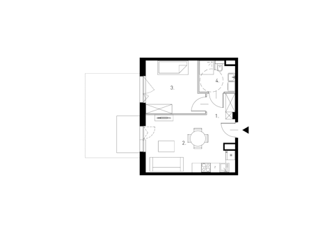 Plan 2 pok. 40m²