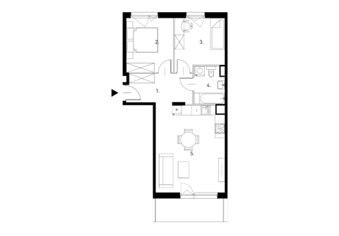 Plan 3 pok. 57m²