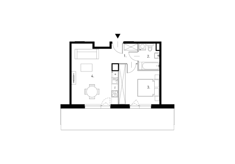 Plan 2 pok. 43m²