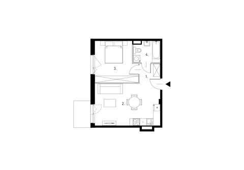 Plan 2 pok. 42m²