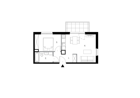 Plan 2 pok. 40m²