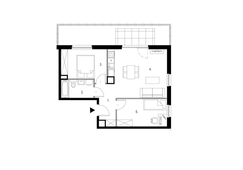 Plan 3 pok. 54m²