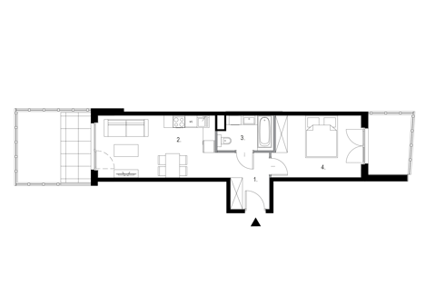 Plan 2 pok. 42m²