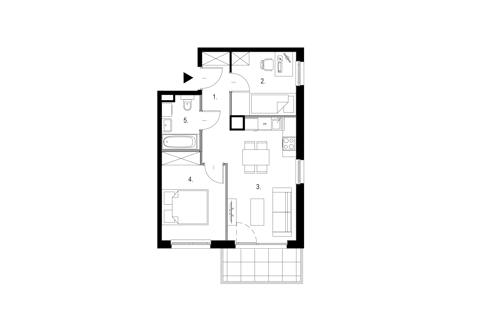 Plan 3 pok. 46m²