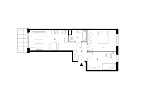 Plan 3 pok. 55m²