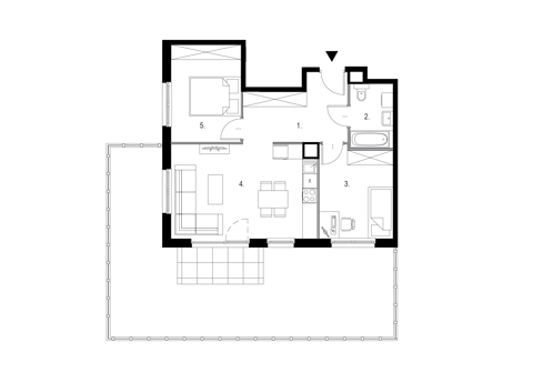 Plan 3 pok. 60m²