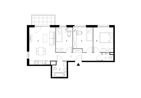 Plan 4 pok. 72m²
