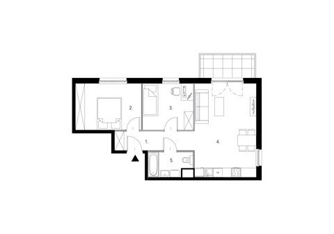 Plan 3 pok. 58m²