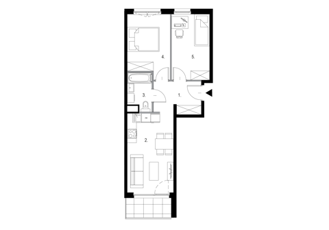 Plan 3 pok. 49m²