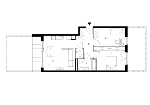 Plan 3 pok. 64m²