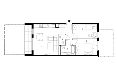 Plan 3 pok. 64m²