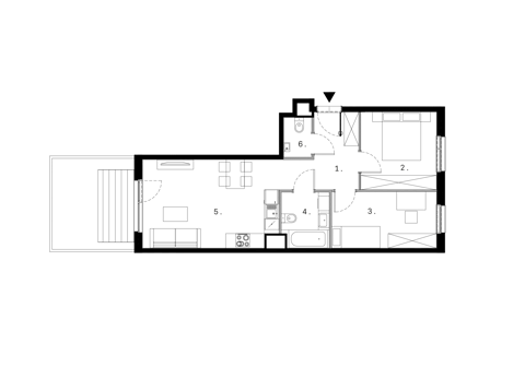 Plan 3 pok. 55m²