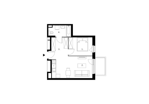 Plan 2 pok. 40m²