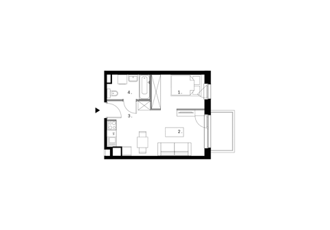 Plan 1 pok. 32m²