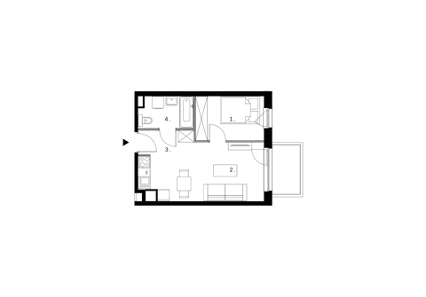 Plan 2 pok. 32m²