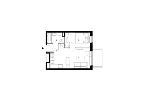 Plan 2 pok. 32m²