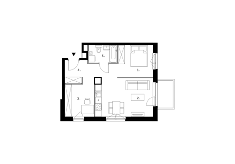 Plan 1 pok. 49m²