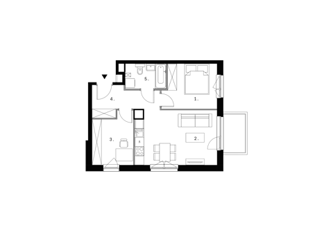 Plan 3 pok. 49m²