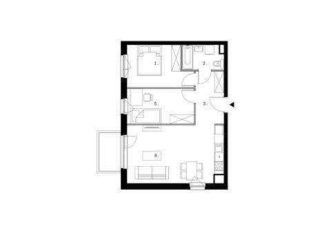 Plan 3 pok. 55m²