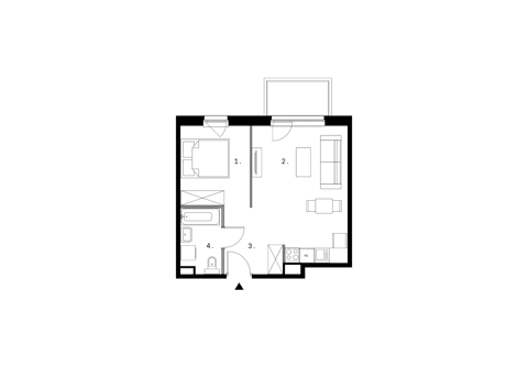 Plan 1 pok. 39m²
