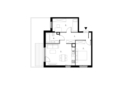 Plan 3 pok. 56m²