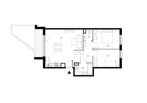 Plan 3 pok. 61m²