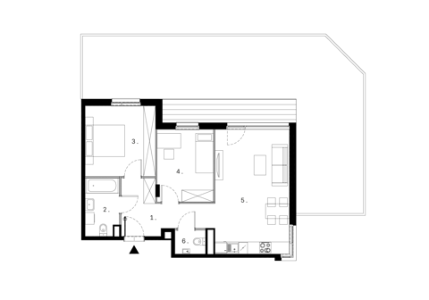 Plan 3 pok. 62m²