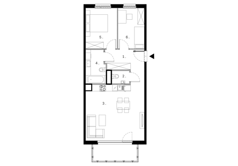 Plan 3 pok. 62m²