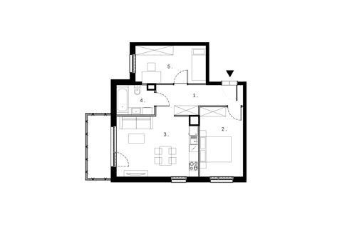 Plan 3 pok. 56m²