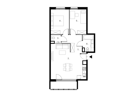 Plan 3 pok. 61m²
