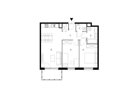 Plan 3 pok. 58m²