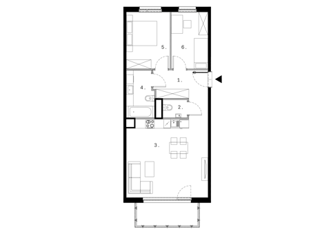 Plan 3 pok. 62m²