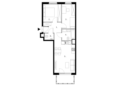 Plan 3 pok. 55m²
