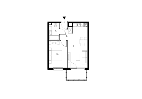 Plan 2 pok. 39m²