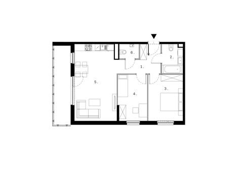 Plan 3 pok. 64m²