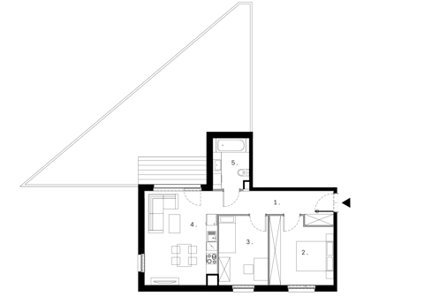 Plan 3 pok. 55m²