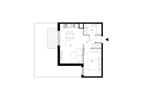 Plan 2 pok. 40m²