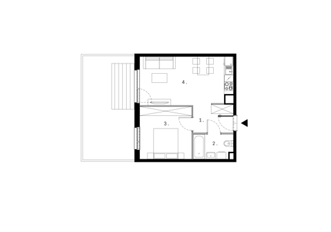 Plan 2 pok. 40m²