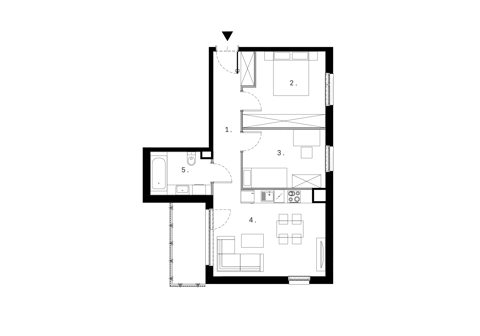 Plan 3 pok. 55m²